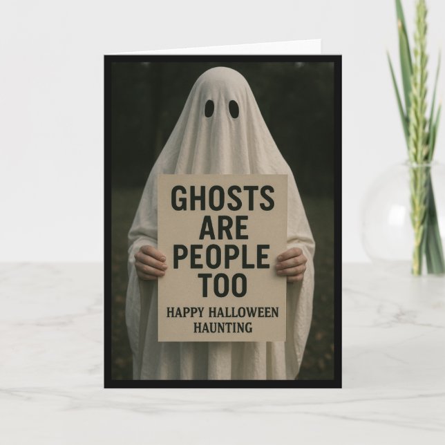 Carte de voeux Halloween Éffrayant - Ghost People (Devant)