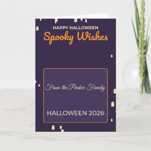 Carte de vœux Halloween fantômes Souhaits effrayan