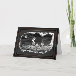 Carte de vœux Halloween Figuier du cimetière et Bl