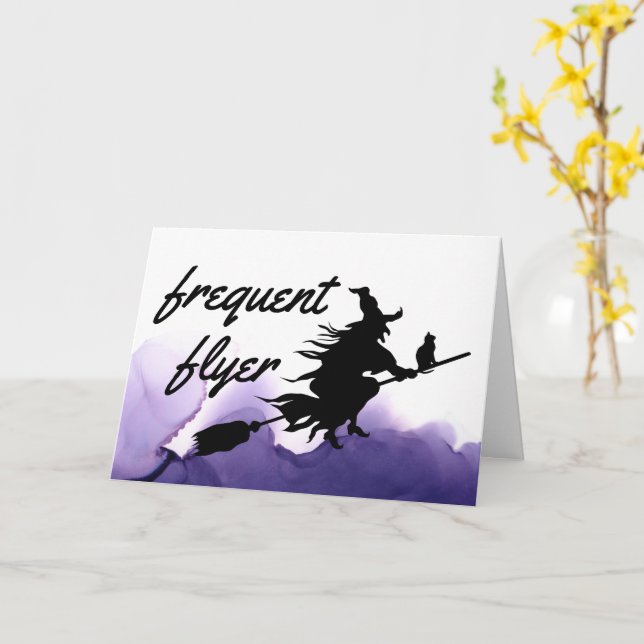 Carte de voeux Halloween Fréquente Sorcière Flyer  (Fleur jaune)