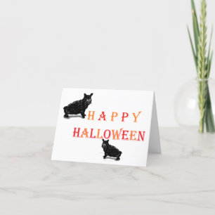 Carte de vœux Halloween : Les chats sont dehors