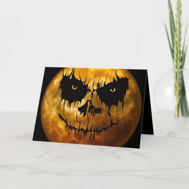 Carte de voeux Halloween/Lune (Devant)