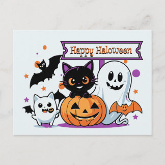 Carte de vœux Halloween mignonne et effrayante