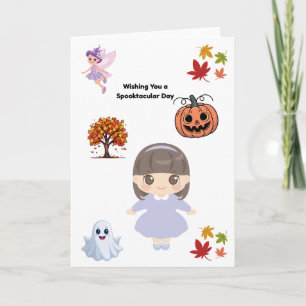 Carte de vœux Halloween mignonne et effrayante pou