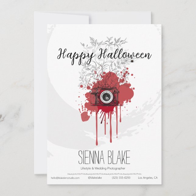 Carte de vœux Halloween minimaliste pour photograp (Devant)