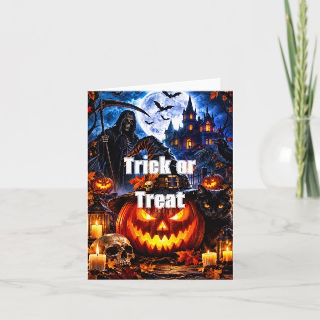 Carte de vœux Halloween pliée (Devant)