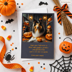 Carte de vœux Halloween pour enfants avec un joli