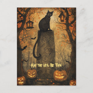 Carte de vœux Halloween Samhain Black Cat