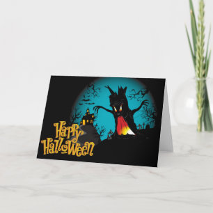 Carte de voeux Halloween/Scène Éffrayante