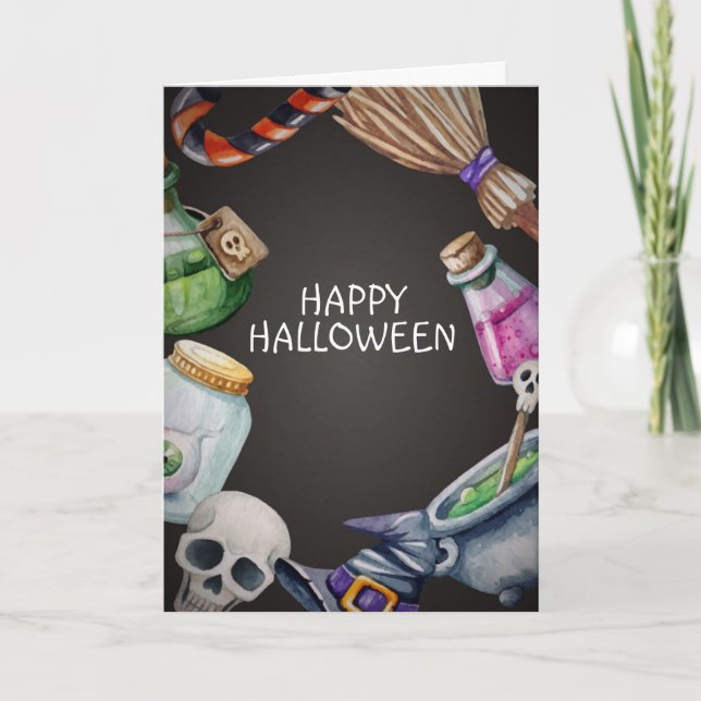 Carte de voeux Halloween simple et heureuse (Devant)