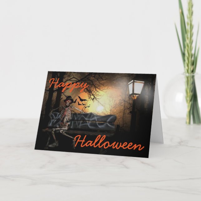 Carte de voeux Halloween/Skeleton (Devant)