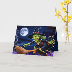 Carte de vœux Halloween/sorcière