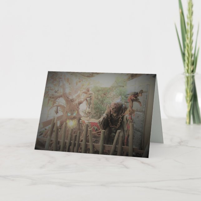 Carte de voeux Halloween sorcière effrayant (Devant)