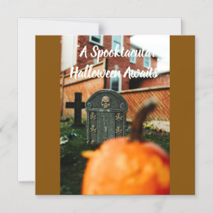 Carte de vœux Halloween Spooktacular avec citrouil