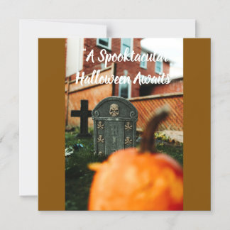 Carte de vœux Halloween Spooktacular avec citrouil