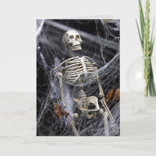 carte de voeux halloween squelette (Devant)