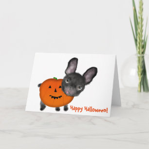 Carte de vœux, Halloween standard bulldog mignon.