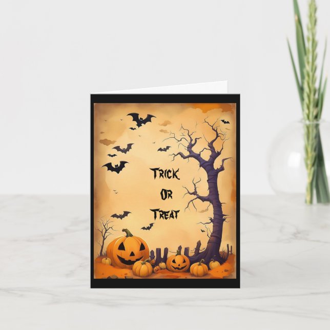 Carte de vœux Halloween Trick Or Treat (Devant)