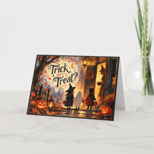 Carte de vœux Halloween Trick or Treat Vintage