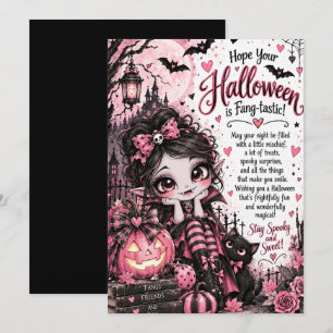 Carte de vœux Halloween Vampire Petite Fille Migno