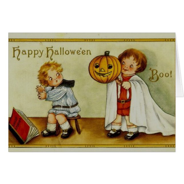 Carte de voeux Halloween vintage (Devant horizontal)