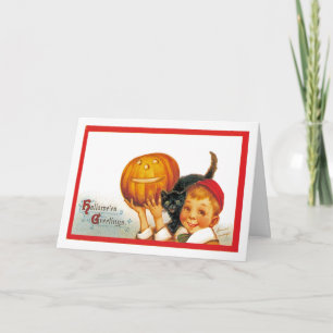 Carte de voeux Halloween vintage