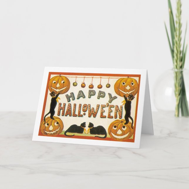 Carte de voeux Halloween vintage (Devant)