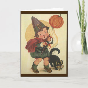 Carte de voeux Halloween vintage