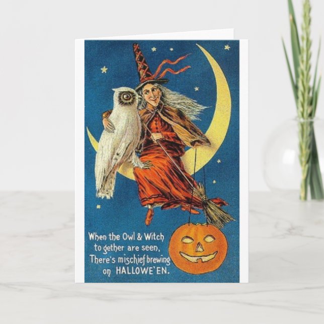 Carte de voeux Halloween vintage (Devant)