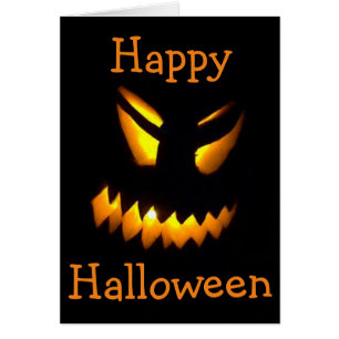 Carte de voeux Halloween/Visage effrayant