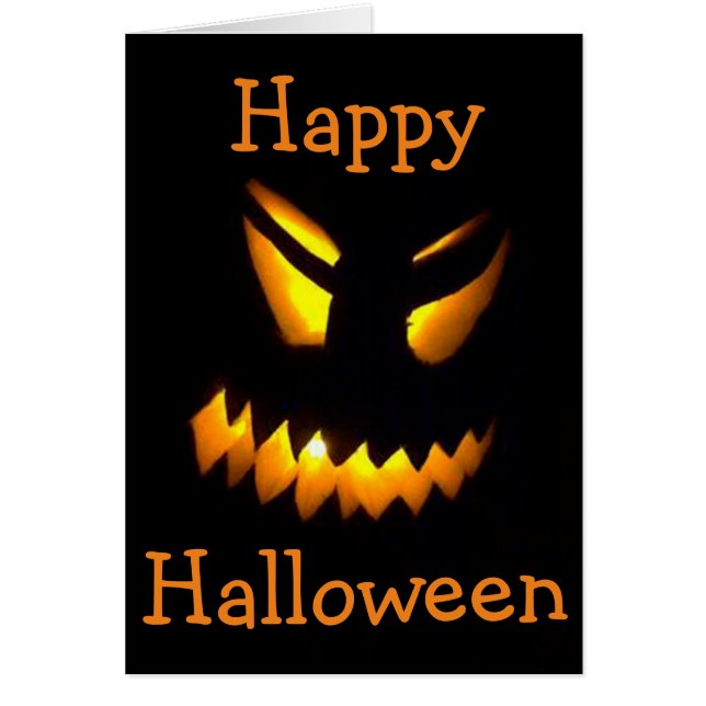 Carte de voeux Halloween/Visage effrayant (Devant)