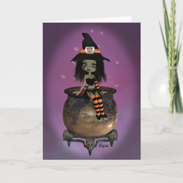 Carte de voeux Halloween Witch (Devant)