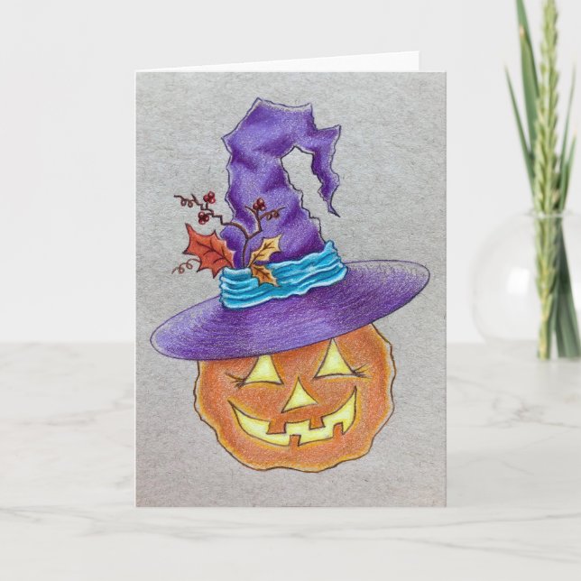 Carte de voeux Halloween Witch (Devant)