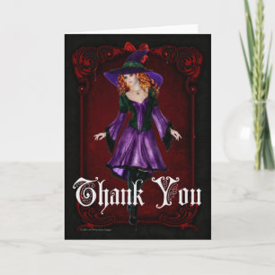 Carte de voeux Halloween Witch 6 Merci