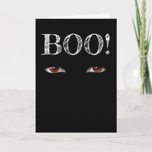 Carte de vœux Halloween Yeux & "BOO"