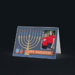 Carte de voeux Hanoukka avec photo<br><div class="desc">Partagez une photo de votre famille dans ce magnifique design pour Hanoukka!</div>