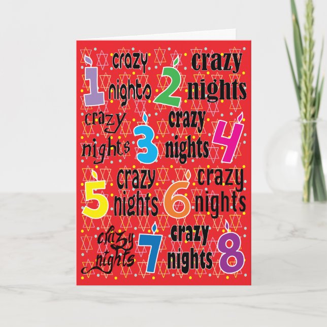 Carte de voeux "Hanoukka Crazy Nights" avec Envelo (Devant)