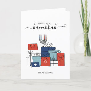 Carte de voeux Hanoukka Gifts & Menorah Holiday