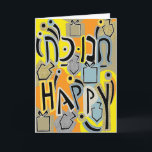 Carte de voeux Hanoukka Hanoukka Happy Art Glitz<br><div class="desc">"Hanoukka "Hanoukka Happy Art Glitz" Carte de voeux avec Envelope. Personnalisez en supprimant du texte à l'intérieur de la carte de voeux et en le remplaçant par votre propre message. Choisissez votre style de police, votre couleur et votre taille préférés. Tous les éléments peuvent être modifiés (pivotés, déplacés, supprimés, redimensionnés,...</div>