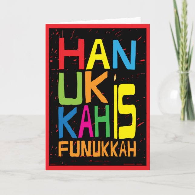 Carte de voeux "Hanoukka is Funukkah" avec envelop (Devant)