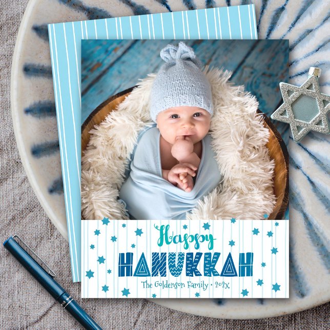 Carte de vœux Hanukkah Joyeux Budget Photo Amusant (Créateur téléchargé)
