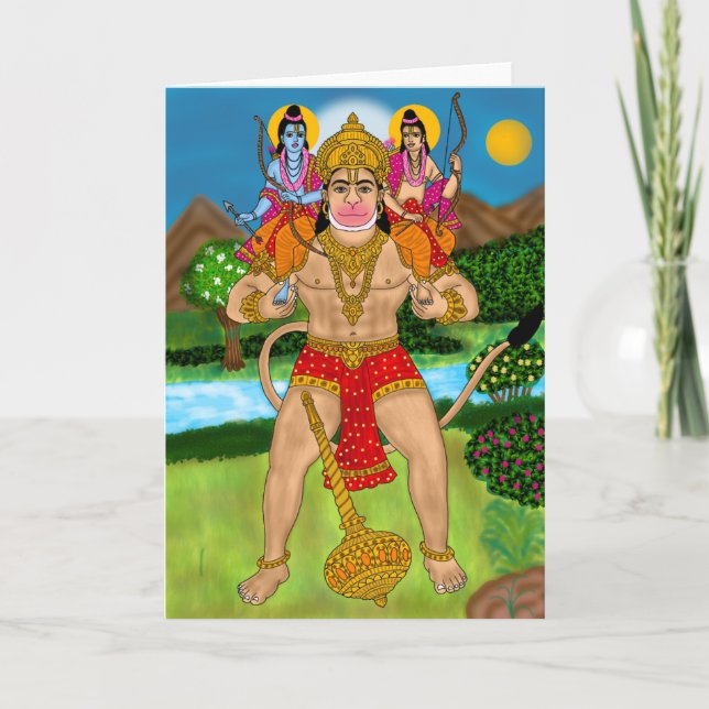 Carte de vœux Hanuman (Devant)