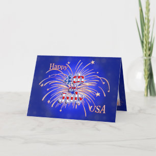 Carte de voeux Happy 4 juillet Fireworks