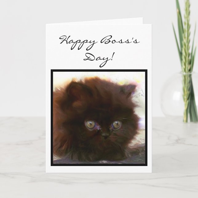 Carte de voeux Happy Boss's Day Persian Kitten (Devant)