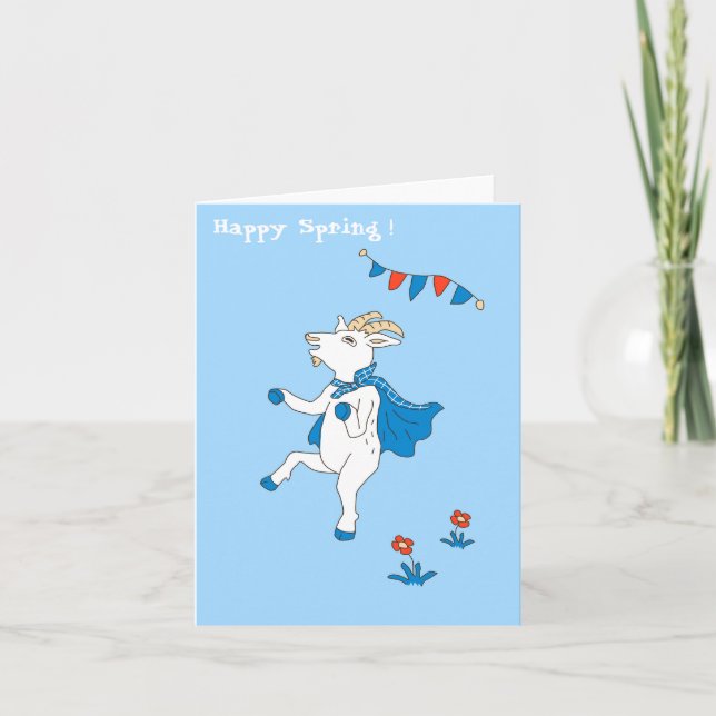 Carte de voeux Happy Goat Spring (Devant)