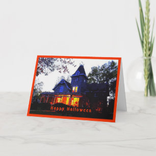 Carte de voeux Happy Halloween Haunted House
