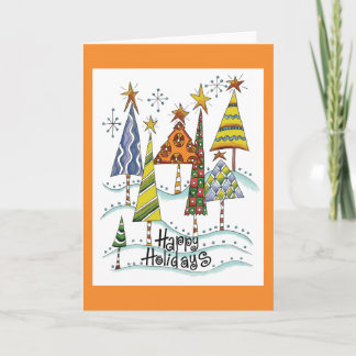 Carte de voeux Happy Holiday Tree