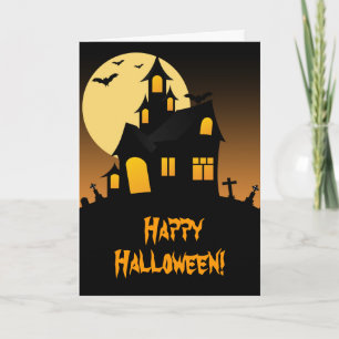 Carte de voeux Haunted House Halloween