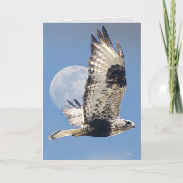 Carte de voeux Hawk and Moon (Devant)