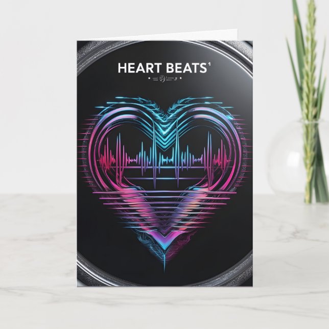 Carte de vœux Heart Beats – Design romantique mode (Devant)